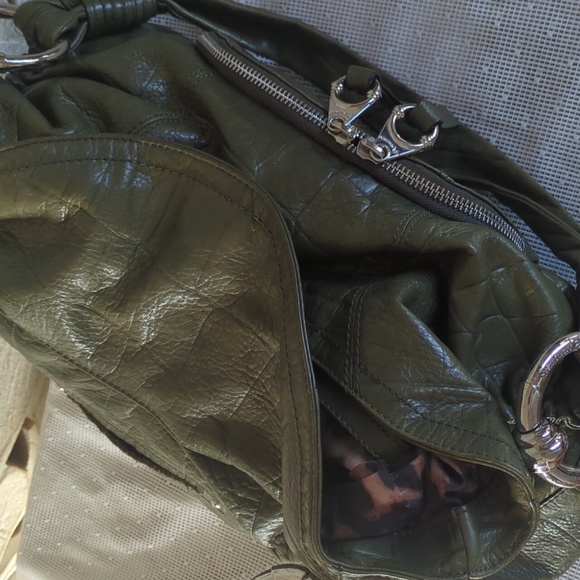 b. makowsky Leather Grean Shoulder Hobo Bag - Picture 14 of 17